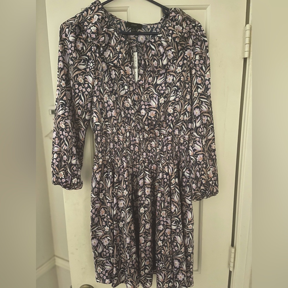 NWT J CREW Size Small floral long sleeve dress